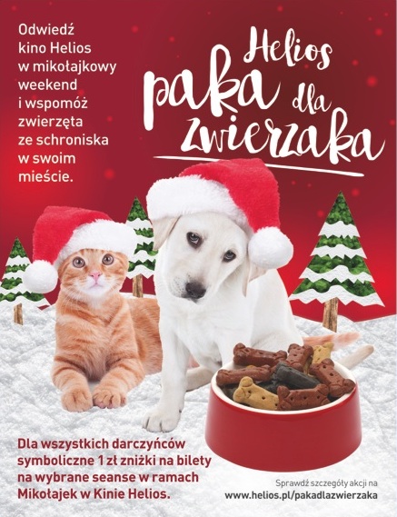 Pomóż zwierzakom z kinem Helios!